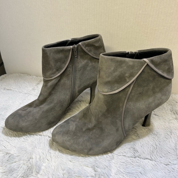 Me Too Gray Suede Ankle Booties - Picture 1 of 7